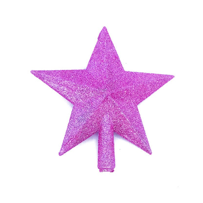 Christmas Tree Top Star 12/15/20/25/30cm Three-dimensional Blow Molded Five-pointed Star Multi-specification Christmas Tree Gold Powder Five Stars
