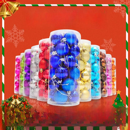 Factory In Stock 24Pcs Christmas Plastic Colored Ball Barrel Shopping Mall Holiday Party Pendant Christmas Tree