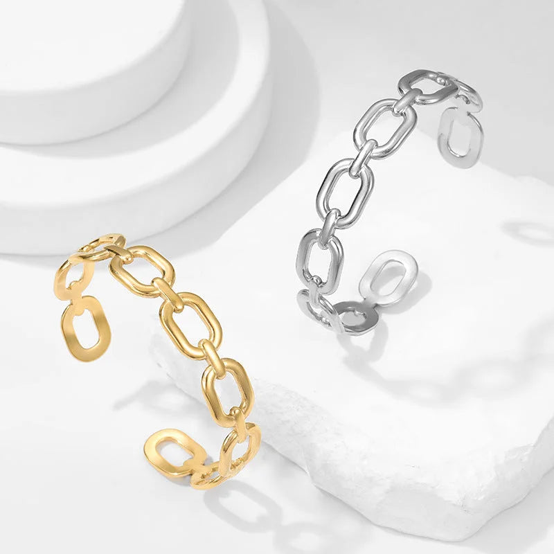 Minimalist Chain Stainless Steel Electroplating Bangles