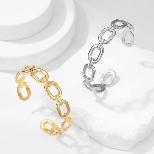 Minimalist Chain Stainless Steel Electroplating Bangles