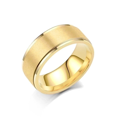 Fashion Solid Color Stainless Steel 18K Gold Plated Rings