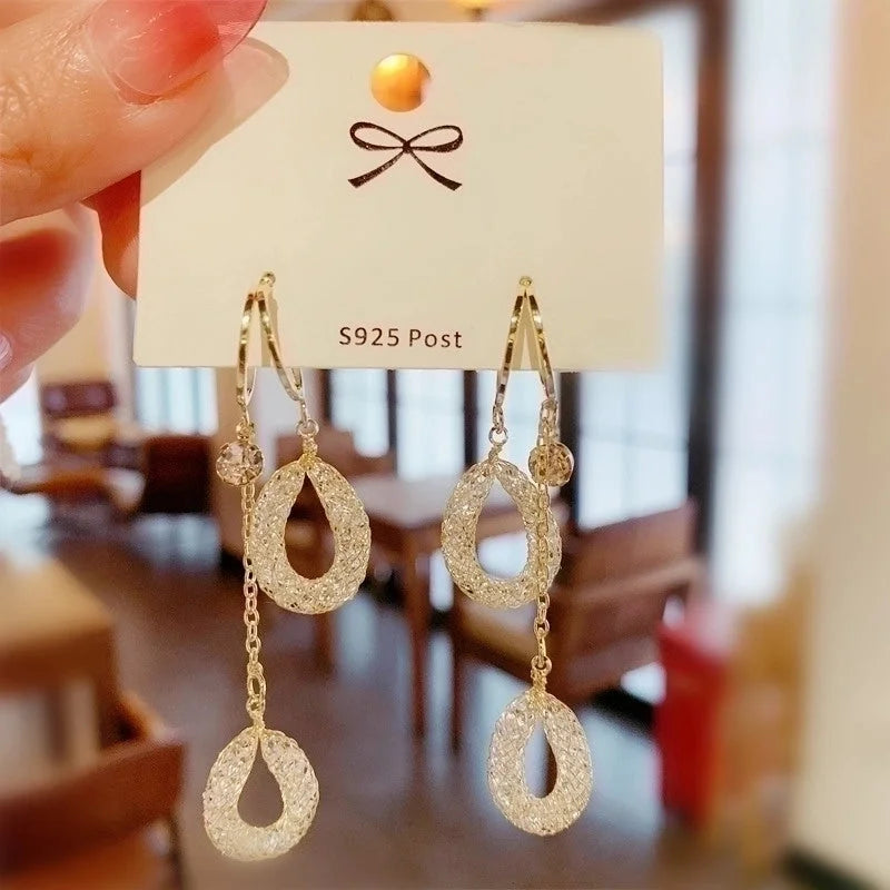 1 Pair Minimalist Geometric Plating Inlay Alloy Artificial Pearls Rhinestones Earrings