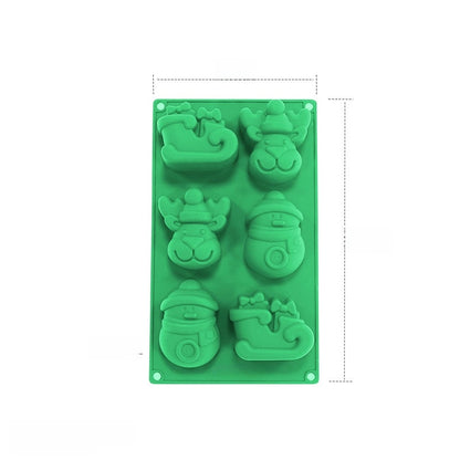 In Stock 6 Even Christmas Silicone Cake Mold DIY Household Kitchen Food Grade Baking Tools Manufacturers