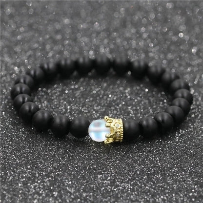 1 Piece Fashion Crown Moonstone Beaded Unisex Bracelets