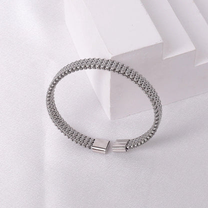Casual Minimalist Solid Color Stainless Steel Plating Bangle
