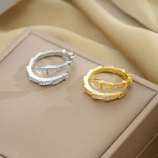 Minimalist Round Geometric Titanium Steel 18K Gold Plated Rings