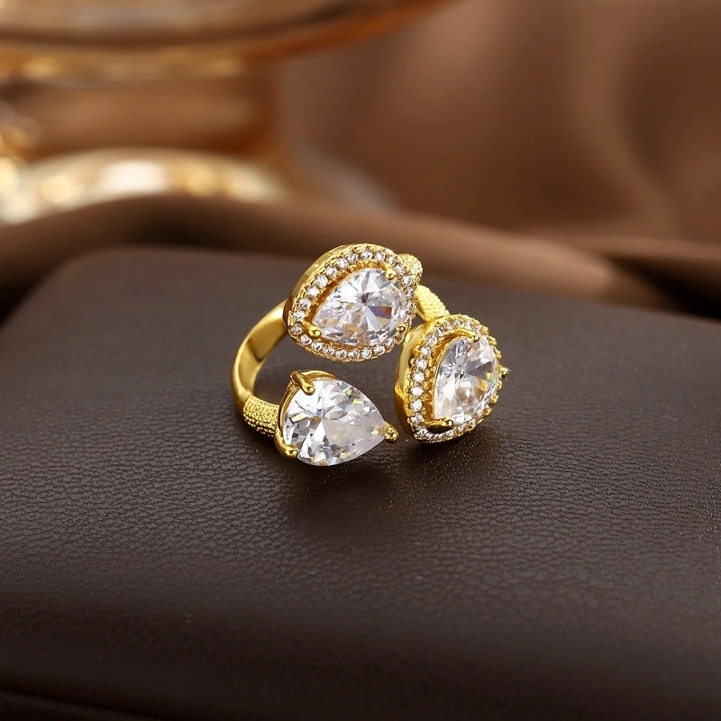 Copper Geometric Open Rings