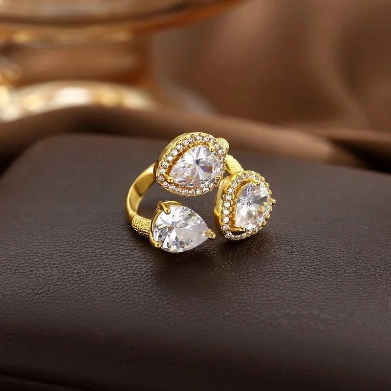 Copper Geometric Open Rings