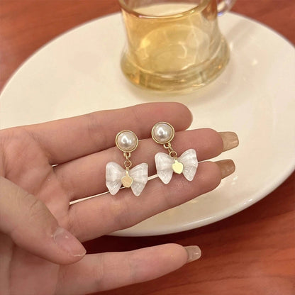 1 Pair IG Style Minimalist U Shape Geometric Flower Inlay Imitation Pearl Artificial Pearls Rhinestones Drop Earrings Ear Studs