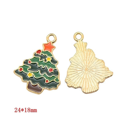 1 Piece Alloy Christmas Tree Santa Claus Christmas Socks Pendant Jewelry Accessories
