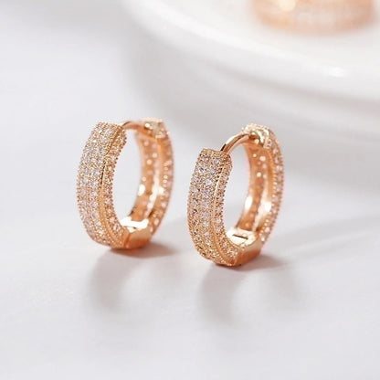 2 Pieces Classic Style Shiny Round Plating Inlay Brass Zircon Gold Plated Platinum Plated Earrings