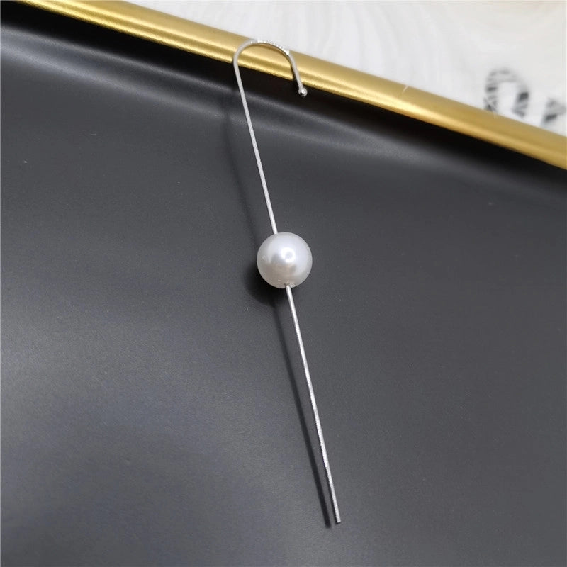 2 Pieces Trendy Zircon Ear Hook Piercing Ear Pin Female Net Red Personality Design Surrounding Ear Bone Clip Oblique Line Earrings