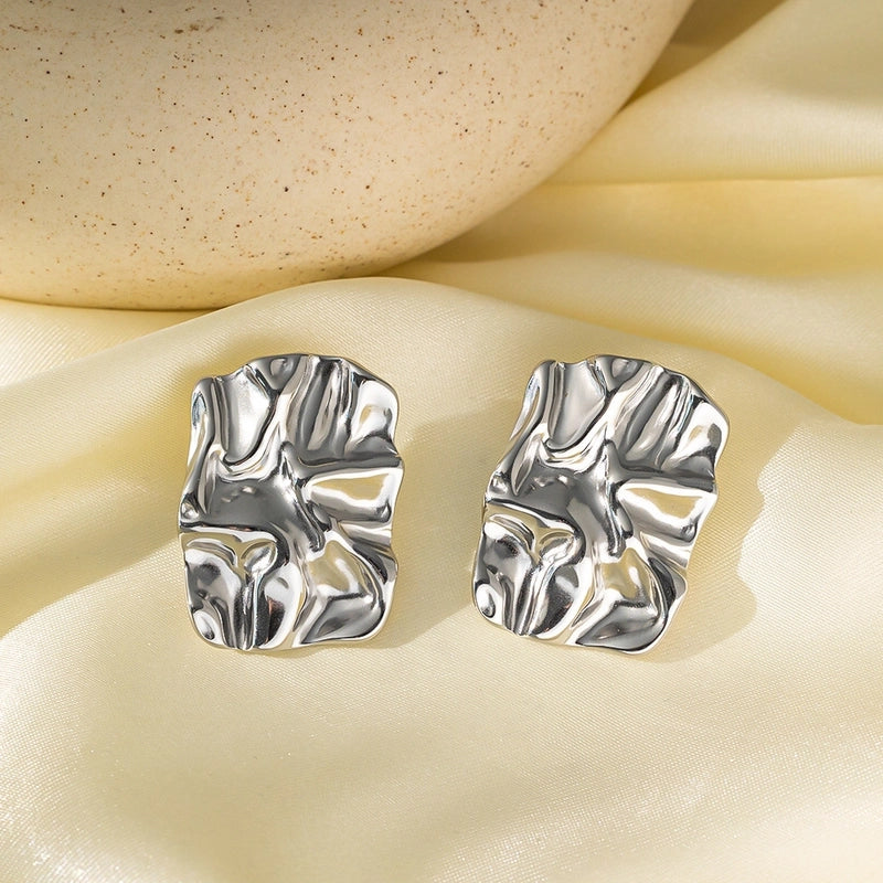 1 Pair Basic Modern Style Classic Style C Shape Irregular Heart Shape Irregular Plating 304 Stainless Steel Ear Studs