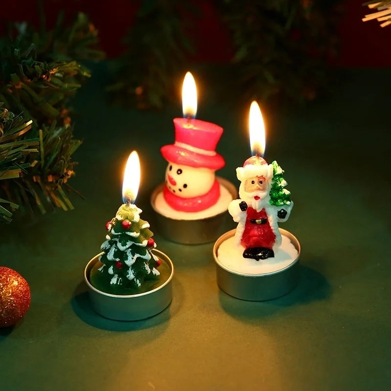 Christmas Christmas Tree Santa Claus Paraffin Christmas Candle 1 Set