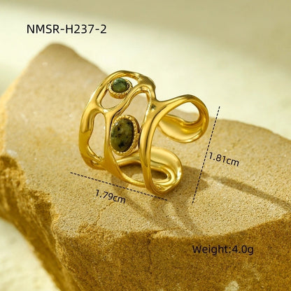 Lady Geometric 304 Stainless Steel Plating Open Rings