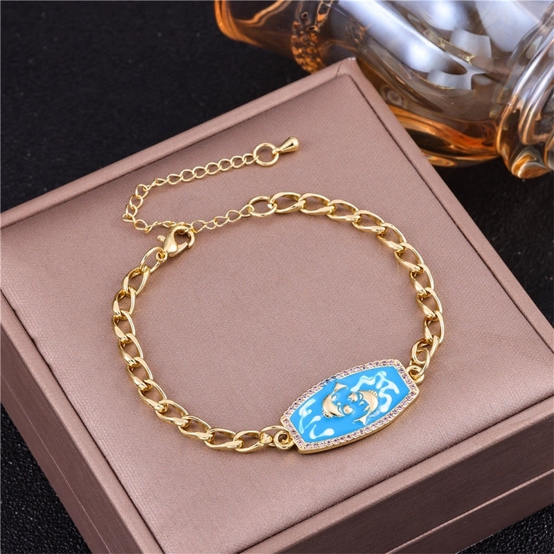 Vintage Style Minimalist Animal Letter Copper Bracelets Cuban Link Chain Curb Chain Cable Chain Box Chain