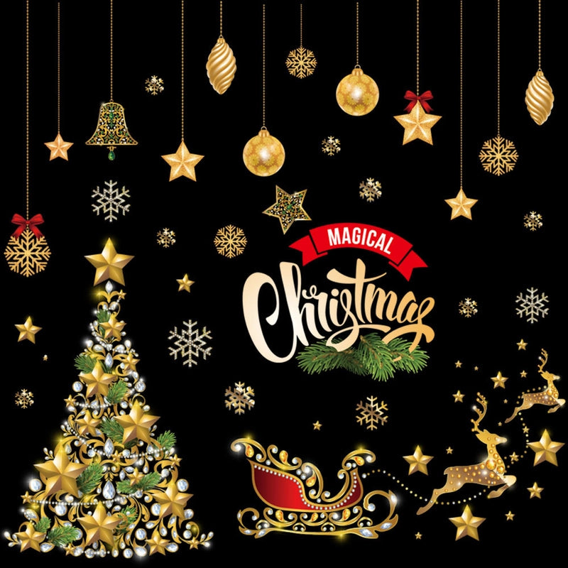 Christmas Cartoon Style Christmas Socks Snowman PVC Holiday Car Window Stickers