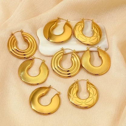 1 Pair Modern Style Minimalist Classic Style U Shape Plating 304 Stainless Steel 16K Gold Plated White Gold Plated Gold Plated Earrings