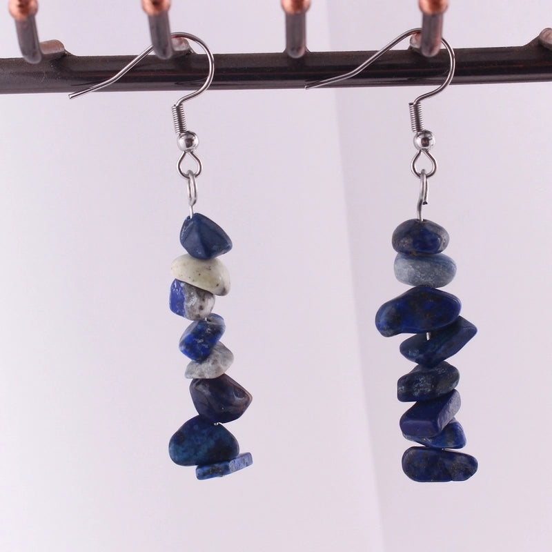 Fashion Irregular Natural Stone Handmade Drop Earrings 1 Pair