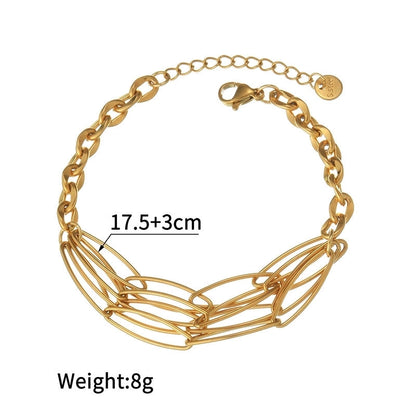 Casual Minimalist Solid Color 304 Stainless Steel Bracelets Necklace