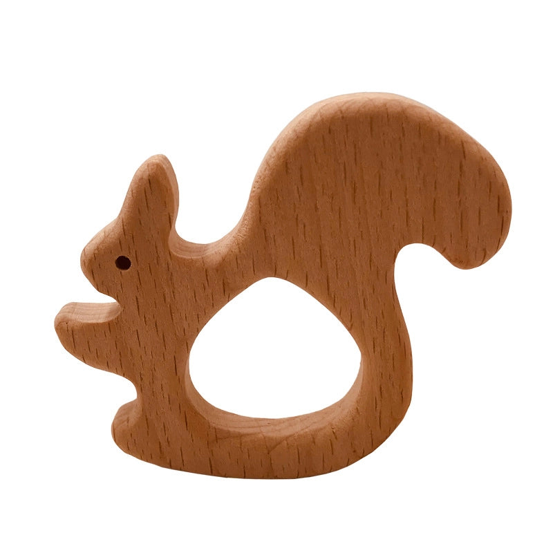 Baby Soothing Toys Beech Wood Animal Ornaments Molar Toys Baby Molar Stick Toys