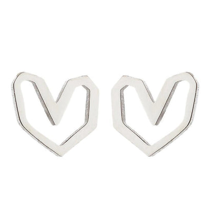 1 Pair Fashion Heart Shape 304 Stainless Steel 18K Gold Plated Ear Studs