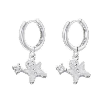 1 Pair Christmas Elegant Romantic Christmas Hat Christmas Tree Santa Claus Inlay Copper Zircon 18K Gold Plated Drop Earrings