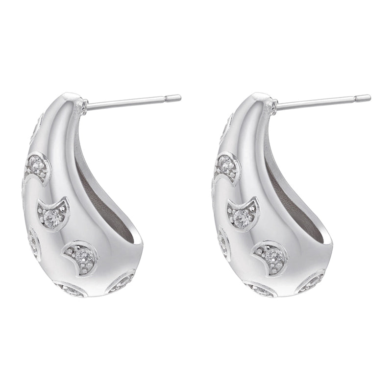 1 Pair Ig Style Casual Minimalist Water Droplets Plating Inlay Copper Zircon 18k Gold Plated Ear Studs