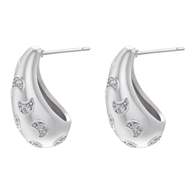 1 Pair Ig Style Casual Minimalist Water Droplets Plating Inlay Copper Zircon 18k Gold Plated Ear Studs