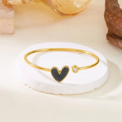 Casual Elegant Lady Heart Shape 304 Stainless Steel Bangle In Bulk