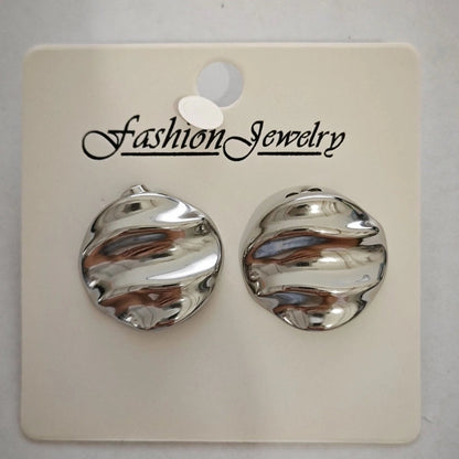 1 Pair Retro Solid Color Irregular Plating 304 Stainless Steel Stainless Steel Earrings