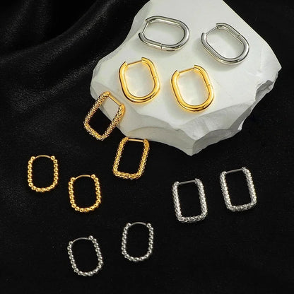 1 Pair Minimalist Geometric Titanium Steel Earrings