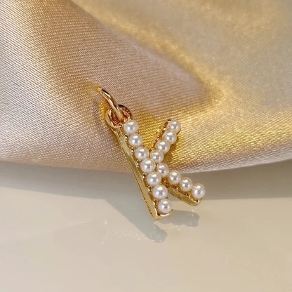 Fashion Letter Imitation Pearl Freshwater Pearl Copper Necklace