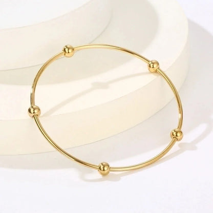 Minimalist Streetwear Solid Color Stainless Steel 18K Gold Plated Bangle In Bulk