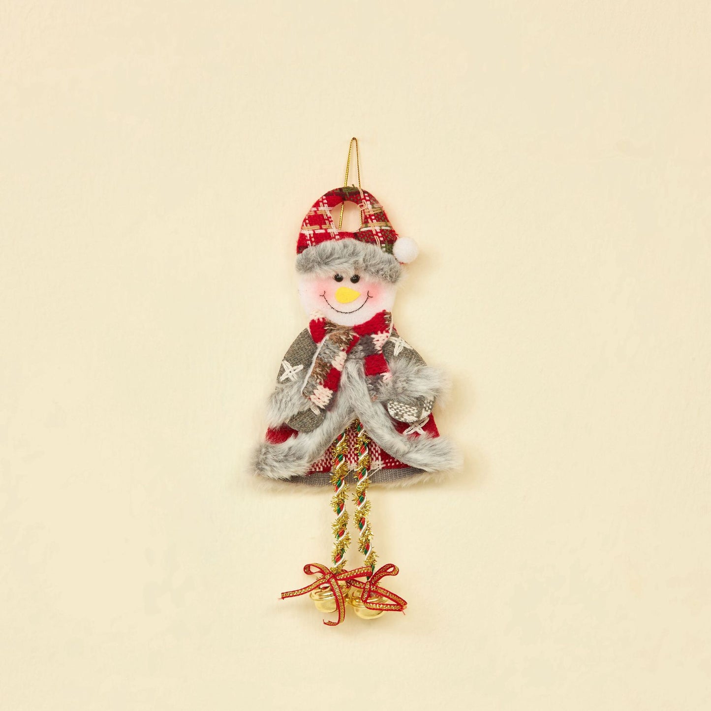 2 Pieces Christmas Bell Hanging Ornaments Santa Claus Elk Snowman Bear Accessories Series Christmas Tree Decoration Fabric