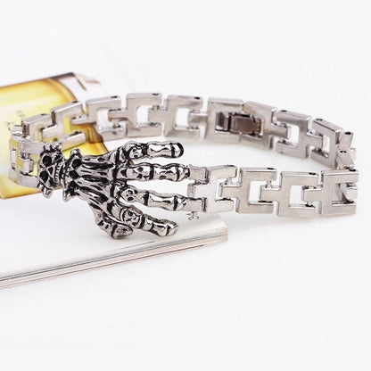 Retro Skull Alloy Stoving Varnish Halloween Men'S Bracelets