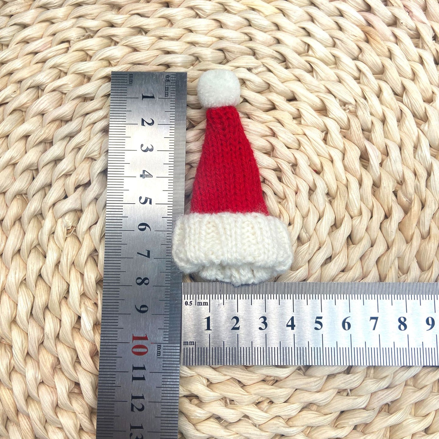 2 Pieces Christmas Hot-selling Decoration Mini Christmas Hat Knitted Hat Trendy Toy Plush Doll Accessories