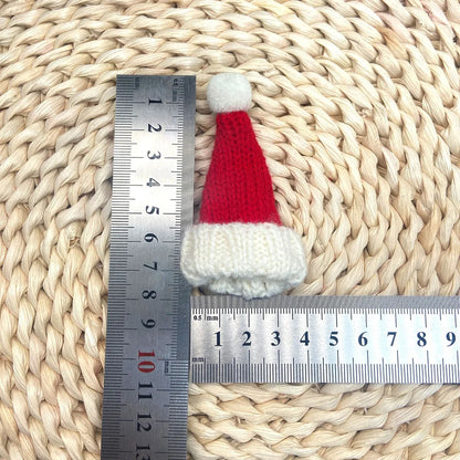 2 Pieces Christmas Hot-selling Decoration Mini Christmas Hat Knitted Hat Trendy Toy Plush Doll Accessories