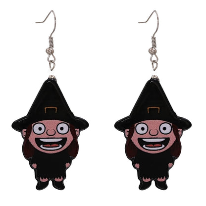 Halloween Pumpkin Ghost Acrylic Resin Earrings