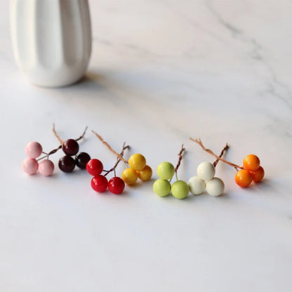 400 Pieces 10mm Simulation Berry Candy Box Accessories Christmas Gift DIY Simulation Blossom Cherry Beads Small Fruit Berries