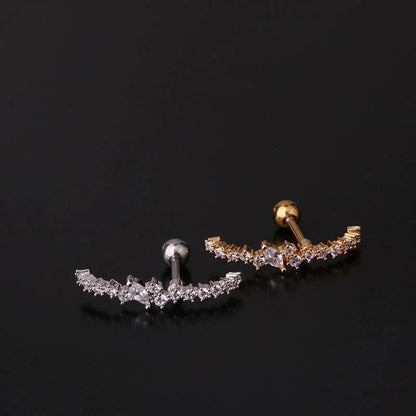 Ear Cartilage Rings & Studs Flower 316L Stainless Steel Copper Inlaid Zircon