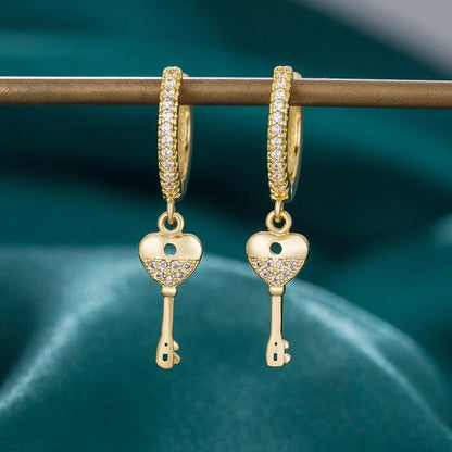 1 Pair Vintage Style Tortoise Moon Bee Plating Inlay Copper Rhinestones 18k Gold Plated Drop Earrings