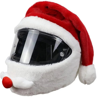Motorcycle Helmet Christmas Hat Crazy Funny Santa Claus Motorcycle Helmet Cover Christmas Hat Outdoor Supplies