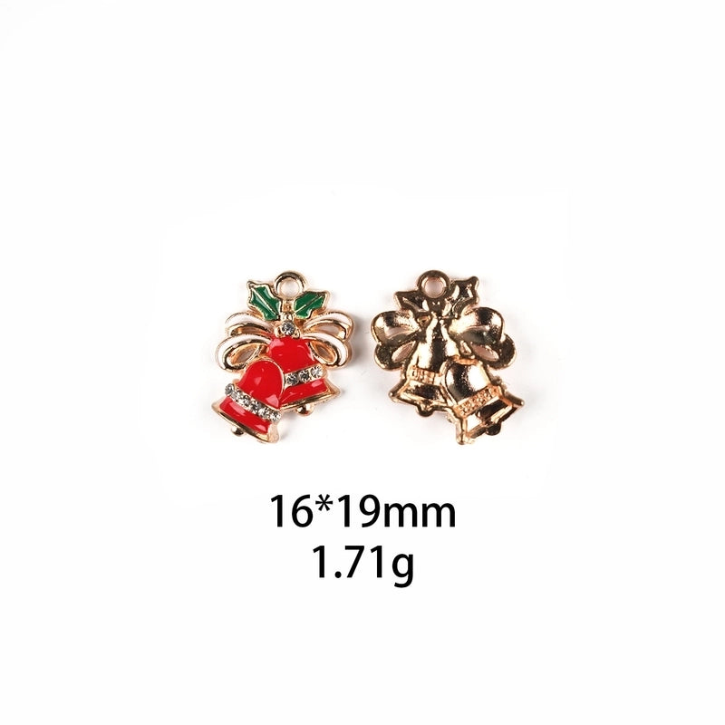 10 PCS/Package Zinc Alloy Christmas Hat Christmas Tree Santa Claus Pendant Jewelry Accessories