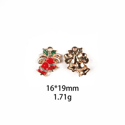 10 PCS/Package Zinc Alloy Christmas Hat Christmas Tree Santa Claus Pendant Jewelry Accessories