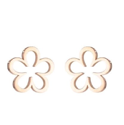 1 Pair Fashion Flower Plating 304 Stainless Steel 18K Gold Plated Ear Studs