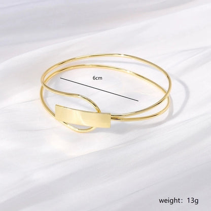 Minimalist Heart Shape Eye Copper Plating Artificial Pearls Zircon Bangle 1 Piece