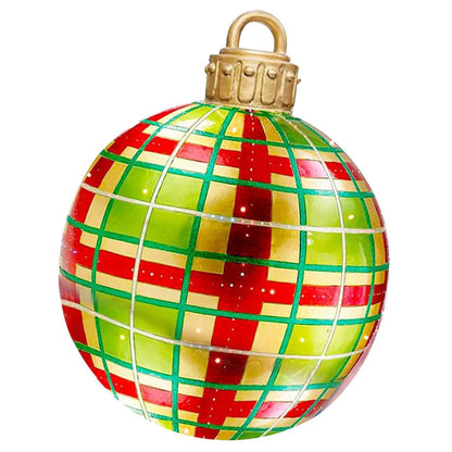 2 Pieces Christmas Decoration Balloon 60cm Outdoor Fun Festive Atmosphere Printed Pvc Inflatable Christmas Ball Craft Ornament