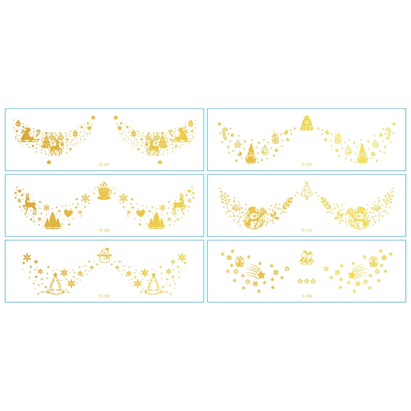 Christmas Christmas Tree Santa Claus Elk Transfer Decal Tattoos & Body Art 1 Set