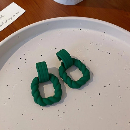 Retro Bear Heart Shape Bow Knot Arylic Alloy Cloth Enamel Artificial Pearls Rhinestones Opal Women\'s Earrings 1 Pair